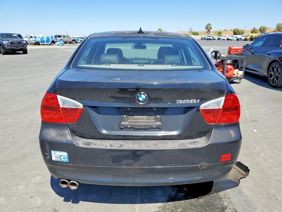 2007 BMW 3 series VIN WBAVC535X7FZ79953 COPART salvage auction — REAR END, Ca - Salvage Certificate, sold $400 on 2026-07-08 (photo 6)