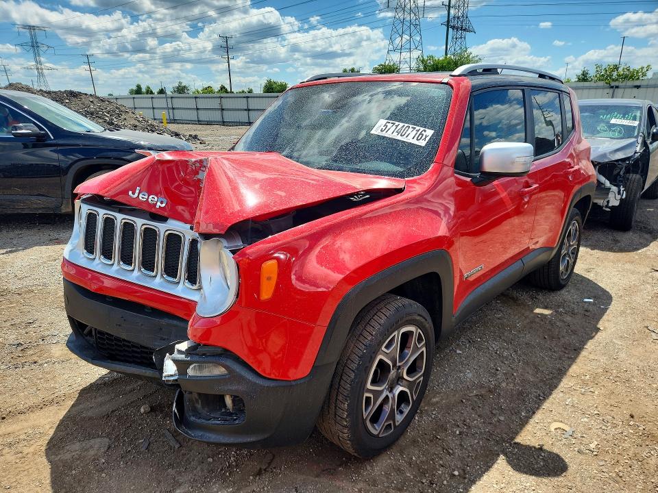 2017 Jeep Renegade VIN ZACCJBDB6HPE78219 COPART salvage auction — FRONT END, Il - Salvage Certificate, sold $775 on 2026-07-21 (photo 1)