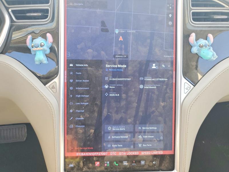 2013 Tesla Model s VIN 5YJSA1CN1DFP27397 COPART salvage auction — FRONT END, Ca - Salvage Certificate, sold $2,950 on 2026-07-20 (photo 9)