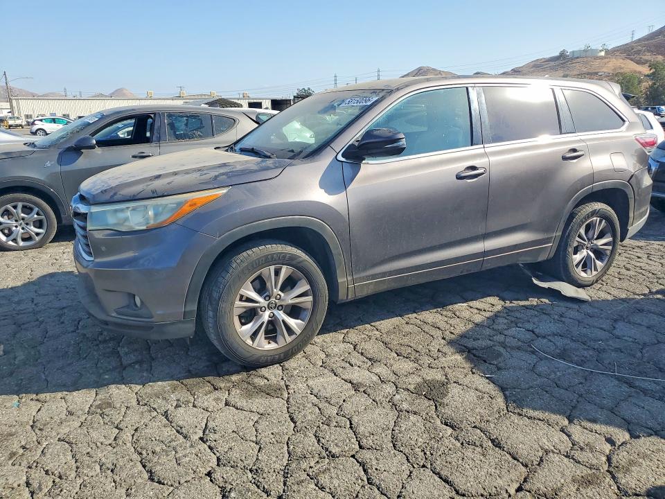 2016 Toyota Highlander VIN 5TDZKRFH5GS141219 COPART salvage auction — REAR END, Ca - Salvage Certificate, sold $3,150 on 2026-07-09 (photo 1)