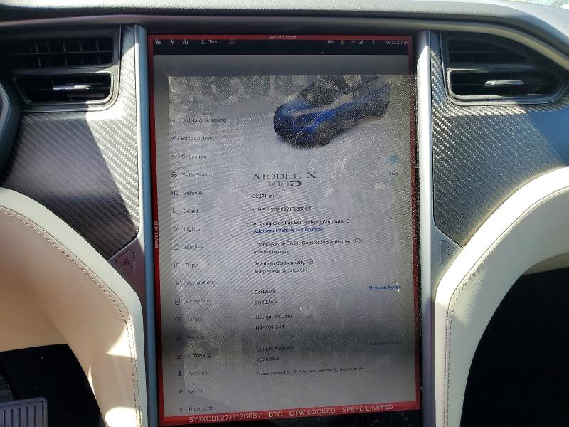 2018 Tesla Model x VIN 5YJXCBE27JF136057 COPART salvage auction — UNDERCARRIAGE, Salvage Title, sold $7,700 on 2026-07-23 (photo 9)