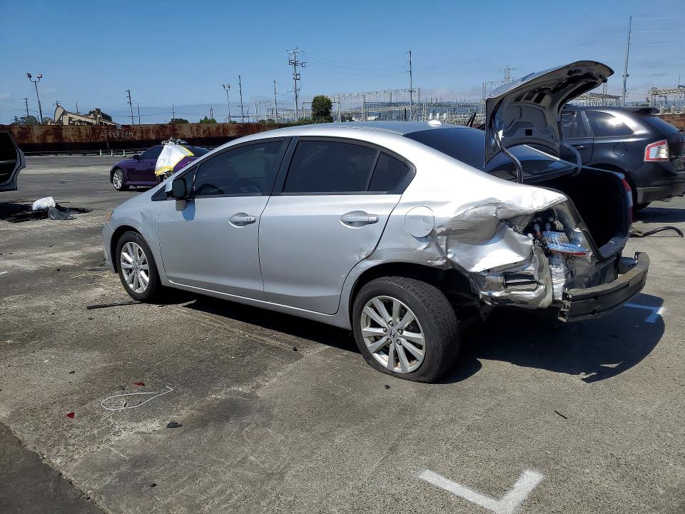 2012 Honda VIN 19XFB2F84CE326067 COPART salvage auction — REAR END, Ca - Salvage Certificate, sold $1,350 on 2026-07-10 (photo 2)