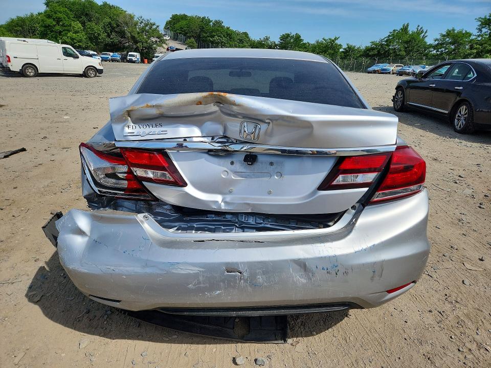 2015 Honda VIN 19XFB2F52FE116707 COPART salvage auction — REAR END, Md - Cert Of Salvage > 75% Damage, sold $2,500 on 2026-07-02 (photo 6)