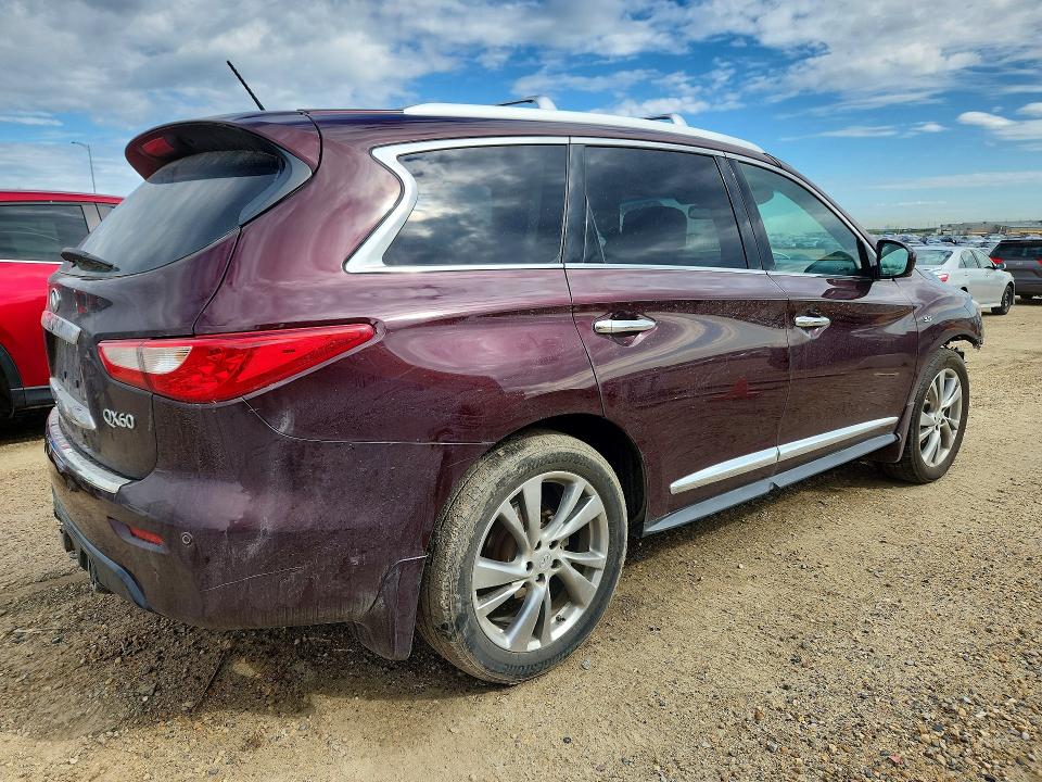 2014 Infiniti VIN 5N1AL0MMXEC527988 COPART salvage auction — FRONT END, Ab - Bos - Salvage, sold $450 on 2026-07-23 (photo 3)