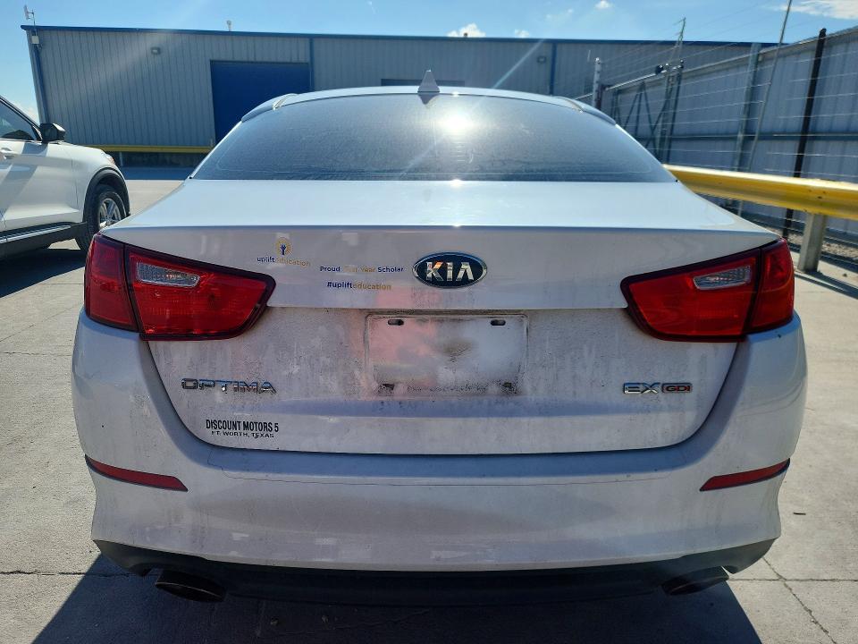 2014 Kia Optima VIN 5XXGN4A70EG322436 COPART salvage auction — FRONT END, Tx - Salvage Vehicle Title, sold $1,850 on 2026-07-31 (photo 6)
