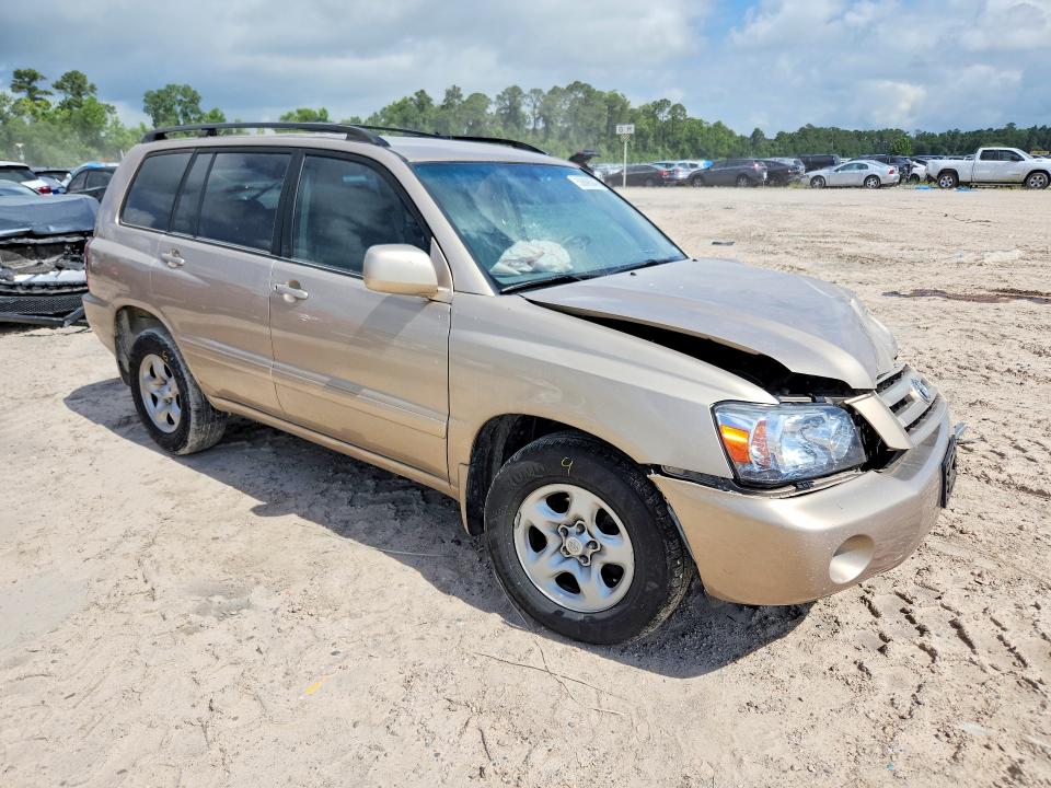 2005 Toyota Highlander VIN JTEGP21A250061351 COPART salvage auction — FRONT END, Tx - Salvage Vehicle Title, sold $1,200 on 2026-07-14 (photo 4)