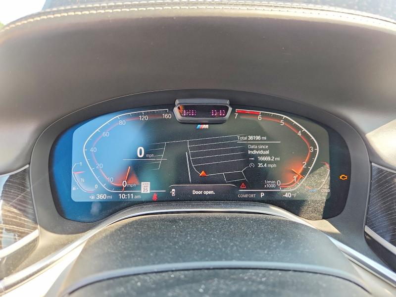 2021 BMW 7er VIN WBA7U2C00MCE62993 COPART salvage auction — FRONT END, Nj - Cert Of Title-Salvage, sold $12,500 on 2026-07-28 (photo 9)