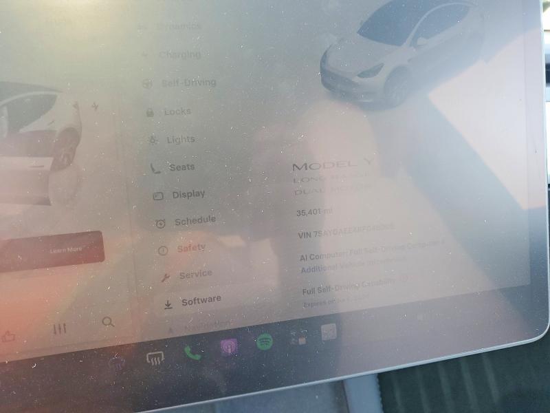 2024 Tesla VIN 7SAYGAEE4RF048305 COPART salvage auction — FRONT END, Ca - Salvage Certificate, sold $6,900 on 2026-07-06 (photo 9)