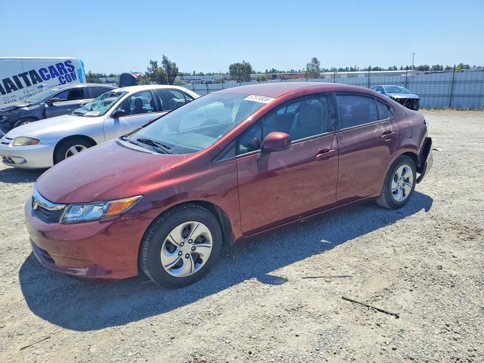 2012 Honda Civic VIN 2HGFB2E55CH553524 COPART salvage auction — REAR END, Ca - Salvage Certificate, sold $2,200 on 2026-07-02 (photo 1)