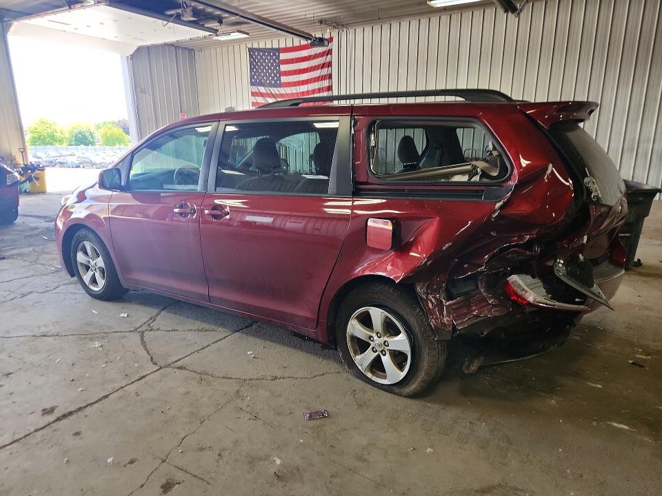 2013 Toyota Sienna VIN 5TDKK3DC9DS400425 COPART salvage auction — REAR END, Pa - Certificate Of Salvage, sold $650 on 2026-07-13 (photo 2)