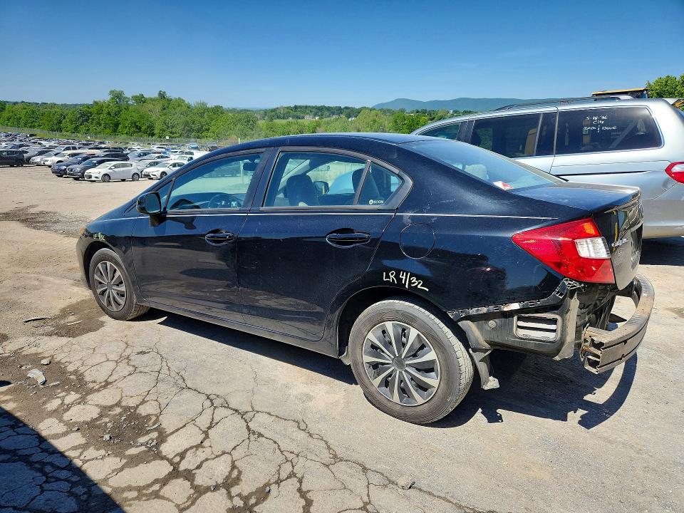 2012 Honda Civic VIN 19XFB2F51CE356133 COPART salvage auction — REAR END, Pa - Certificate Of Salvage, sold $1,500 on 2026-07-10 (photo 2)