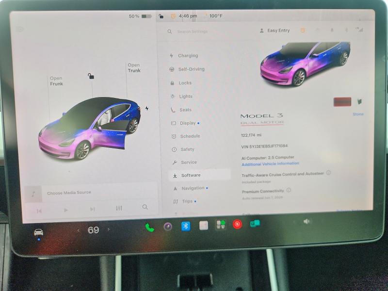 2018 Tesla Model 3 VIN 5YJ3E1EB5JF171084 COPART salvage auction — FRONT END, Tx - Salvage Vehicle Title, sold $4,550 on 2026-07-30 (photo 9)