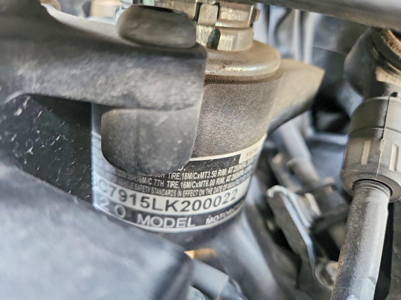 2020 Honda GL1800 VIN JH2SC7915LK200022 COPART salvage auction — Minor Dent/Scratches, TX - CERTIFICATE OF TITLE, sold $7,900 on 2026-07-09 (photo 8)
