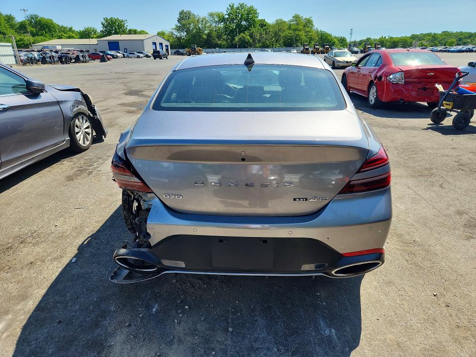 2023 Genesis G70 VIN KMTG54TE3PU130938 COPART salvage auction — REAR END, Salvage Title, sold $7,700 on 2026-07-28 (photo 6)