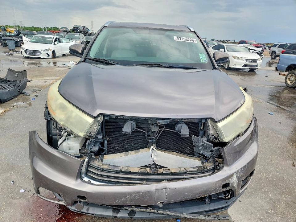 2016 Toyota Highlander VIN 5TDKKRFHXGS173889 COPART salvage auction — FRONT END, LA - CERT OF TITLE-SALVAGE, sold $7,100 on 2026-07-08 (photo 5)
