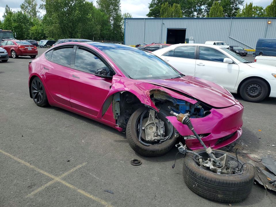 2023 Tesla Model 3 VIN 5YJ3E1EA1PF475478 COPART salvage auction — FRONT END, Wa - Bill Of Sale, sold $2,750 on 2026-07-06 (photo 4)