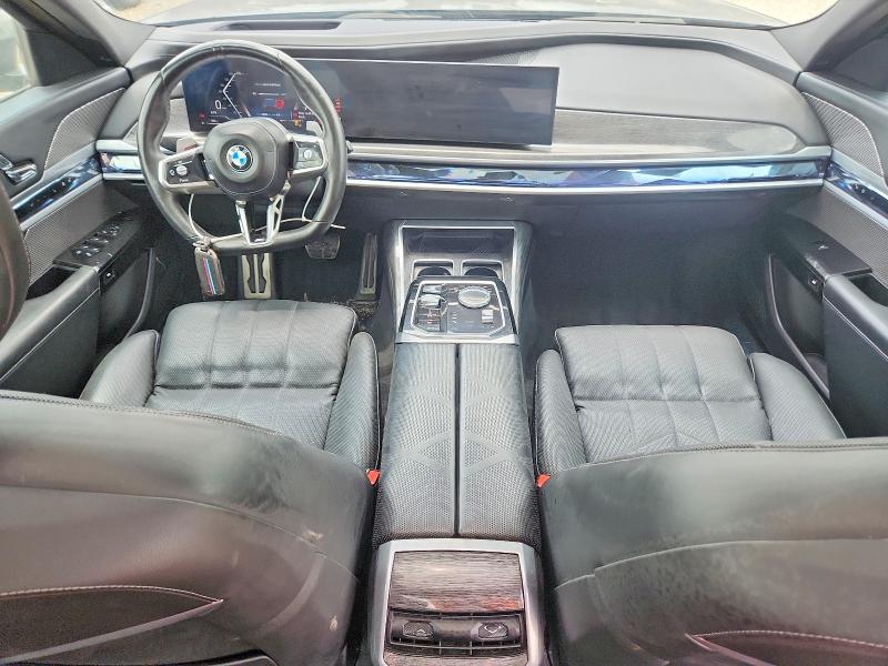2023 BMW 7 series VIN WBA23EH00PCM21708 COPART salvage auction — WATER/FLOOD, Tx - Salvage Title-Flood Damage, sold $49,500 on 2026-07-28 (photo 8)