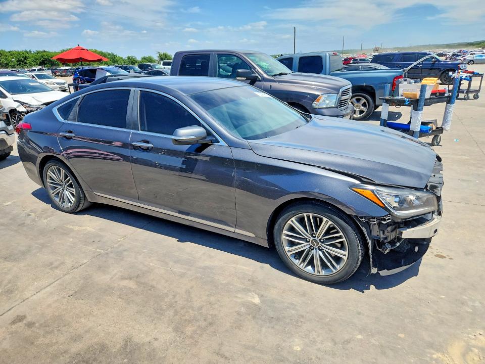 2018 Genesis G80 VIN KMHGN4JE6JU236112 COPART salvage auction — FRONT END, Tx - Salvage Vehicle Title, sold $3,350 on 2026-07-30 (photo 4)
