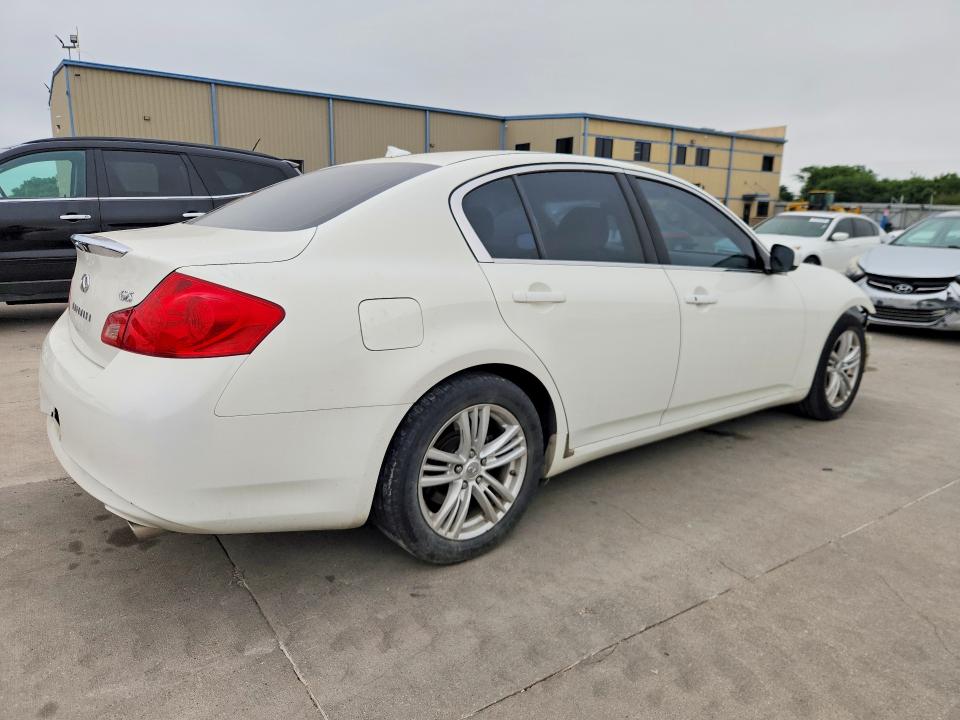 2012 Infiniti G VIN JN1DV6APXCM810284 COPART salvage auction — FRONT END, Tx - Salvage Vehicle Title, sold $525 on 2026-07-16 (photo 3)