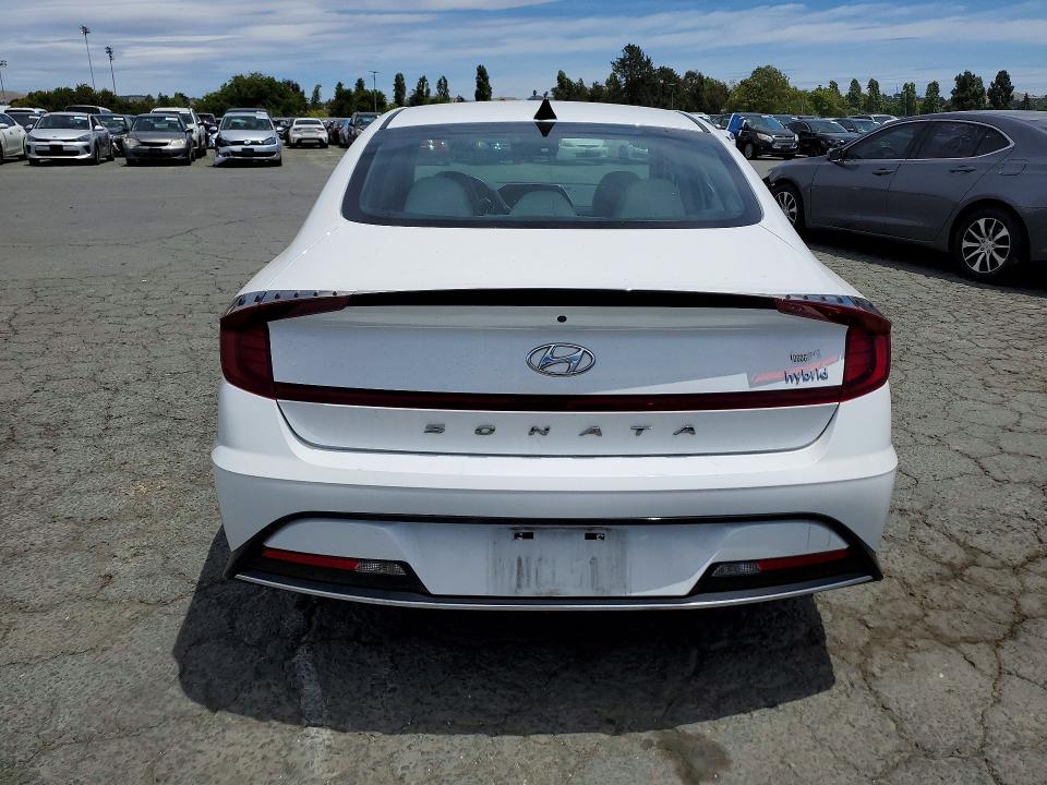 2021 Hyundai Sonata hybrid VIN KMHL34JJ7MA027761 COPART salvage auction — FRONT END, Ca - Salvage Certificate, sold $15 on 2026-07-24 (photo 6)