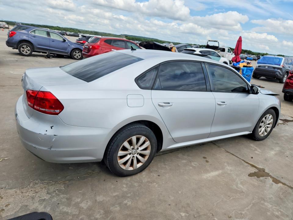2013 Volkswagen Passat VIN 1VWAH7A30DC018563 COPART salvage auction — FRONT END, Tx - Certificate Of Title (P), sold $675 on 2026-07-27 (photo 3)