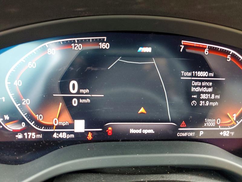 2021 BMW VIN 5UX2V1C01M9E46284 COPART salvage auction — FRONT END, Al - Cert Of Title-Salvage Title, sold $10,700 on 2026-07-28 (photo 9)
