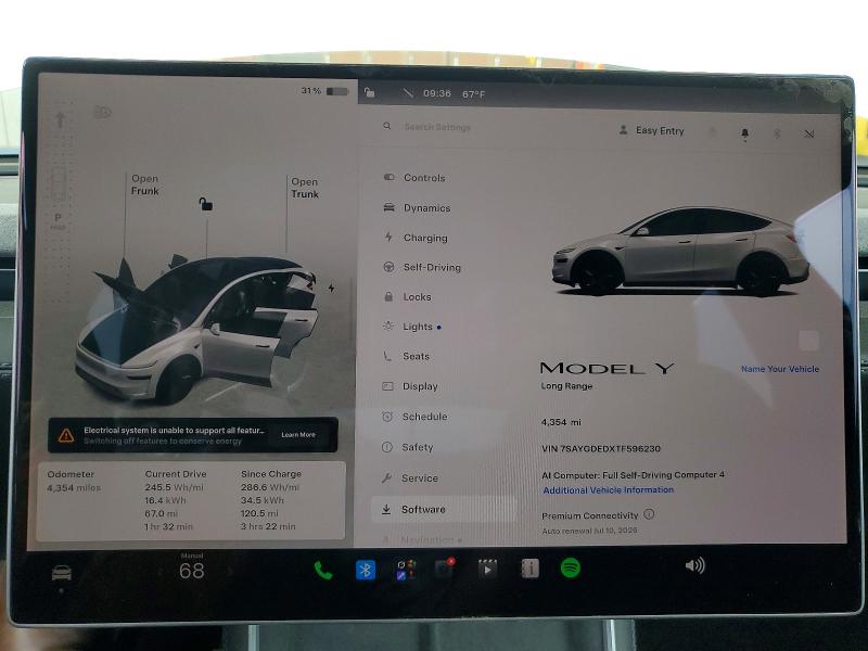 2026 Tesla VIN 7SAYGDEDXTF596230 COPART salvage auction — REAR END, CA - SALVAGE CERTIFICATE, sold $18,400 on 2026-07-27 (photo 9)