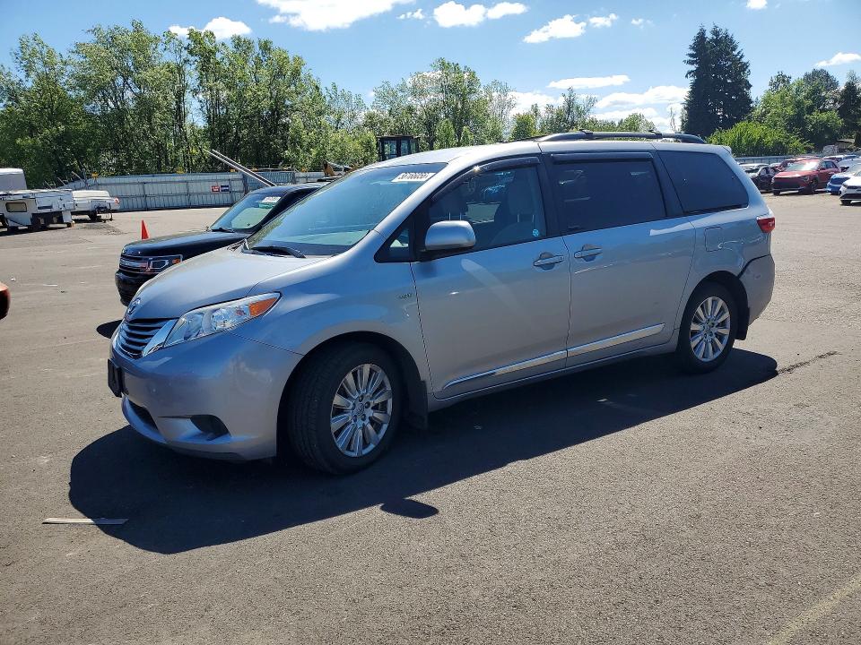 2017 Toyota Sienna VIN 5TDJZ3DC0HS186762 COPART salvage auction — REAR END, Or - Salvage Title Certificate, sold $7,000 on 2026-07-22 (photo 1)