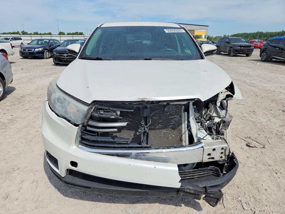 2016 Toyota Highlander VIN 5TDBKRFH3GS231423 COPART salvage auction — FRONT END, IL - SALVAGE CERTIFICATE, sold $1,750 on 2026-07-08 (photo 5)