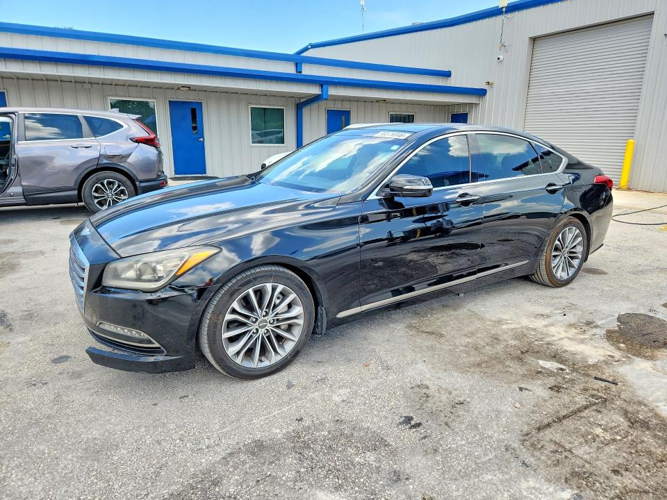 2016 Hyundai Genesis VIN KMHGN4JEXGU122090 COPART salvage auction — FRONT END, Fl - Cert Of Title Slvg Rebuildable, sold $2,400 on 2026-07-15 (photo 1)