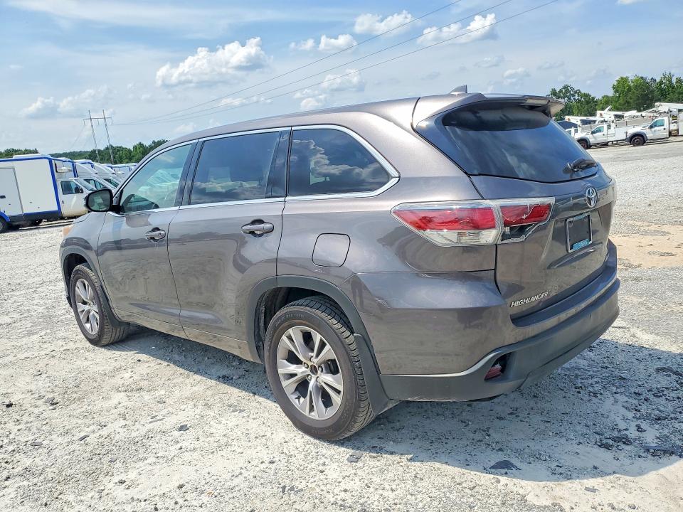 2015 Toyota Highlander VIN 5TDBKRFH9FS157195 COPART salvage auction — FRONT END, Mt - Certificate Of Title (P), sold $5,900 on 2026-08-01 (photo 2)