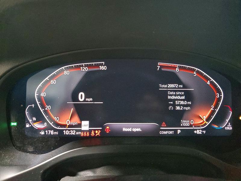 2020 BMW X3 VIN 5UXTY5C02LLT37088 COPART salvage auction — FRONT END, NY - MV-907A SALVAGE CERTIFICATE, sold $16,200 on 2026-07-06 (photo 9)