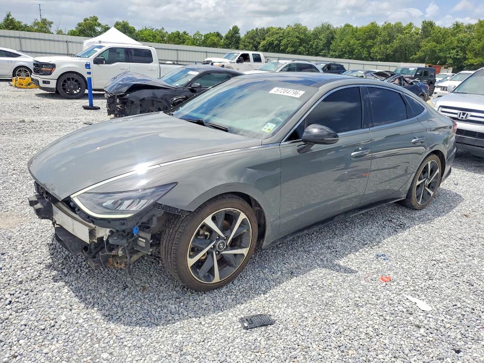 2021 Hyundai Sonata VIN 5NPEJ4J2XMH114218 COPART salvage auction — FRONT END, La - Cert Of Title-Salvage, sold $7,000 on 2026-07-20 (photo 1)