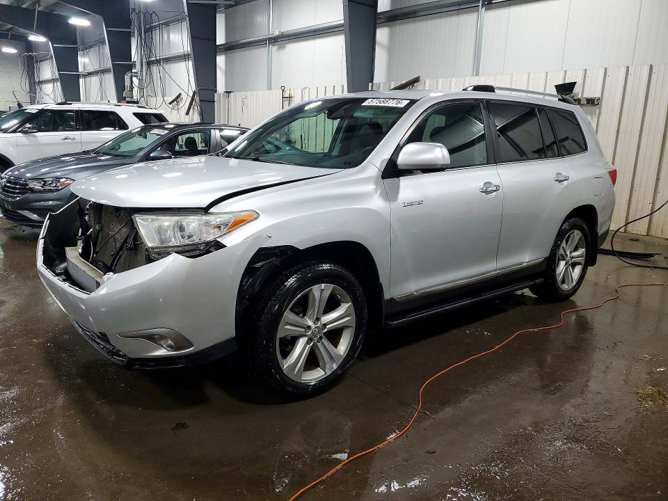 2013 Toyota Highlander VIN 5TDDK3EH8DS216015 COPART salvage auction — FRONT END, Mn - Cert Of Title-Prior Salvage, sold $2,600 on 2026-07-21 (photo 1)