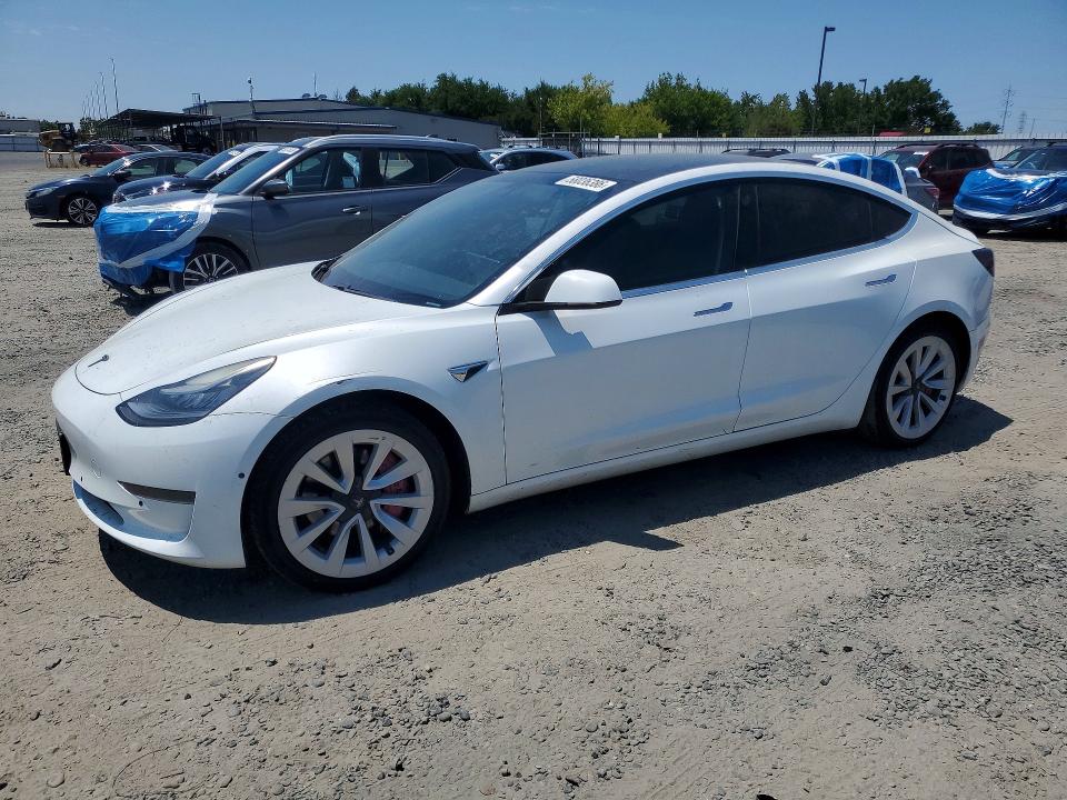 2019 Tesla Model 3 VIN 5YJ3E1EAXKF397131 COPART salvage auction — FRONT END, CA - SALVAGE CERTIFICATE, sold $5,400 on 2026-07-14 (photo 1)