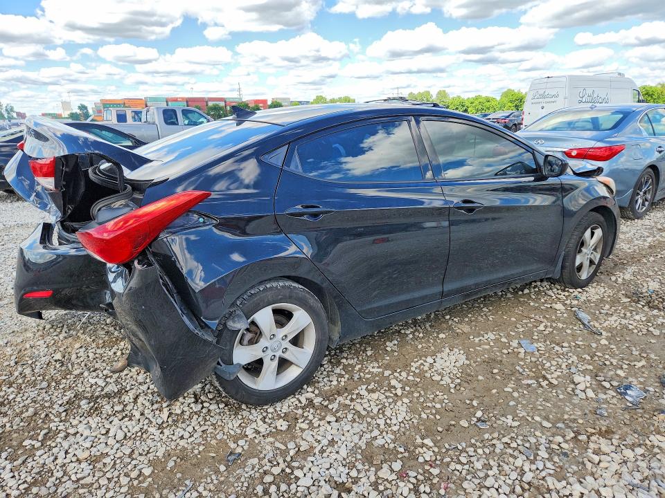 2013 Hyundai Elantra VIN KMHDH4AE9DU832202 COPART salvage auction — REAR END, Oh - Cert Of Title-Salvage, sold $125 on 2026-07-10 (photo 3)