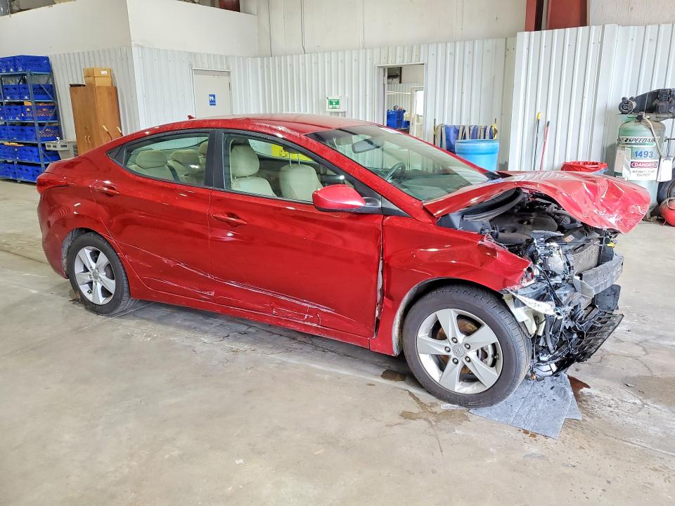 2013 Hyundai Elantra VIN KMHDH4AE9DU530327 COPART salvage auction — FRONT END, Tx - Salvage Vehicle Title, sold $375 on 2026-07-06 (photo 4)