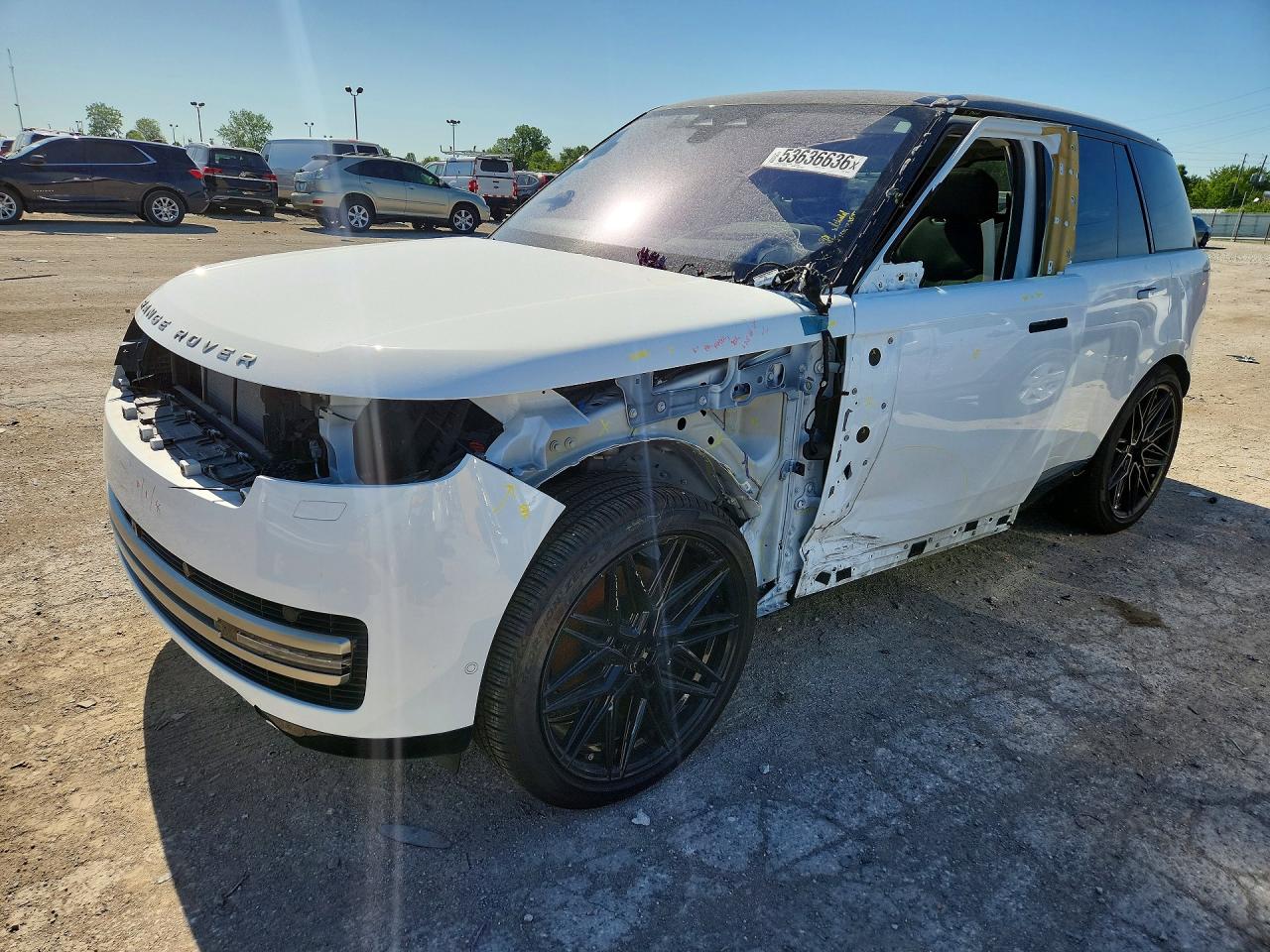 2023 Land Rover Range Rover VIN SALKP9FUXPA028453 COPART salvage auction — Side, IN - CERT OF TITLE-SALVAGE TITLE, sold $51,500 on 2026-07-07 (photo 1)
