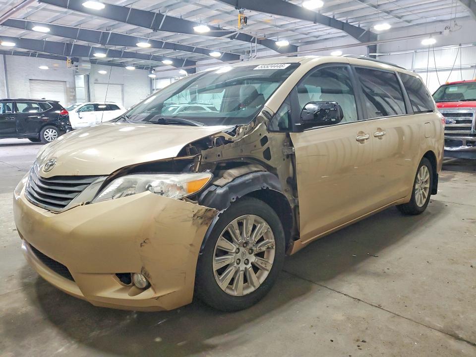 2013 Toyota Sienna VIN 5TDDK3DC0DS066505 COPART salvage auction — FRONT END, Mn - Cert Of Title-Salvage, sold $4,250 on 2026-07-16 (photo 1)