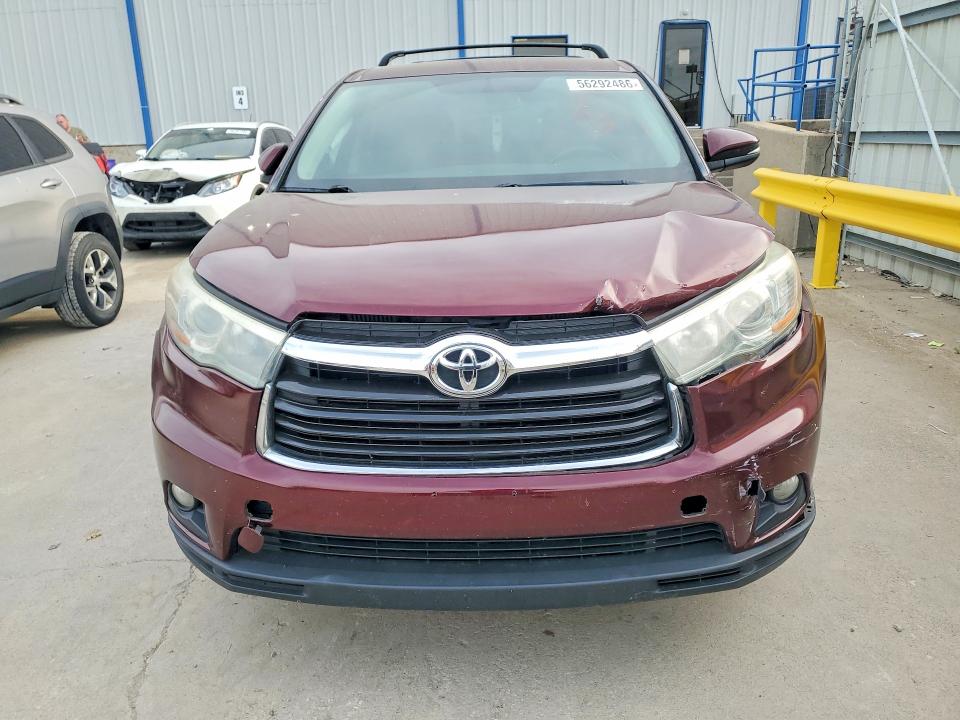2015 Toyota Highlander VIN 5TDBKRFH7FS076101 COPART salvage auction — FRONT END, Ky - Bill Of Sale/Part Only/No Titl, sold $5,100 on 2026-07-08 (photo 5)