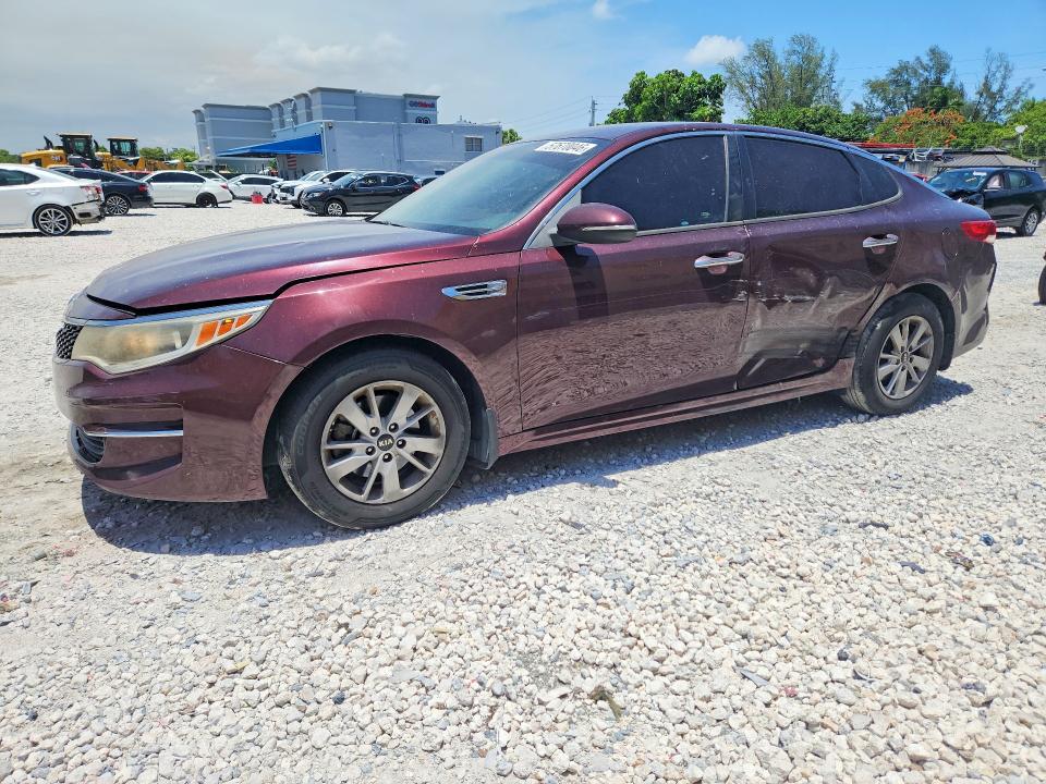 2018 Kia Optima VIN 5XXGT4L30JG227692 COPART salvage auction — FRONT END, Fl - Cert Of Title Slvg Rebuildable, sold $1,150 on 2026-07-02 (photo 1)