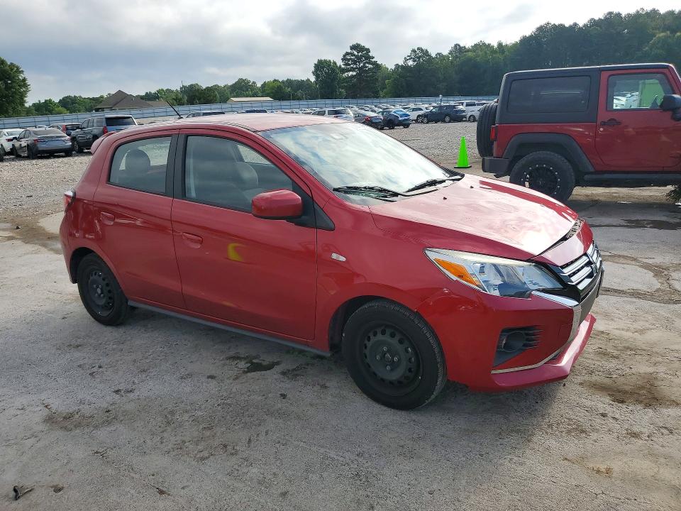 2022 Mitsubishi Mirage VIN ML32AUHJ1NH001132 COPART salvage auction — FRONT END, MS - CERT OF TITLE - HAIL SALVAGE (P), sold $325 on 2026-07-24 (photo 4)