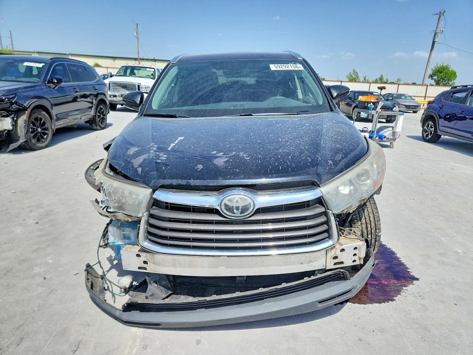 2016 Toyota Highlander VIN 5TDDKRFH9GS299671 COPART salvage auction — FRONT END, Oh - Cert Of Title-Salvage, sold $5,500 on 2026-07-24 (photo 5)