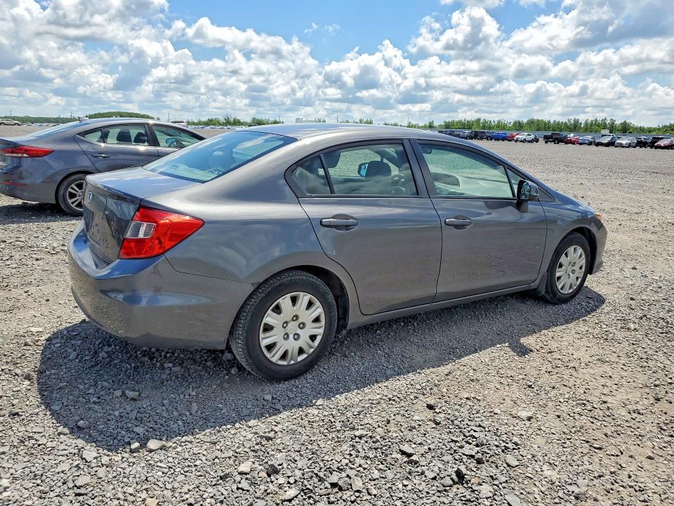 2012 Honda Civic VIN 2HGFB2E49CH017036 COPART salvage auction — SIDE, On - Permit No Brand - Unfit, sold $1,050 on 2026-07-02 (photo 3)