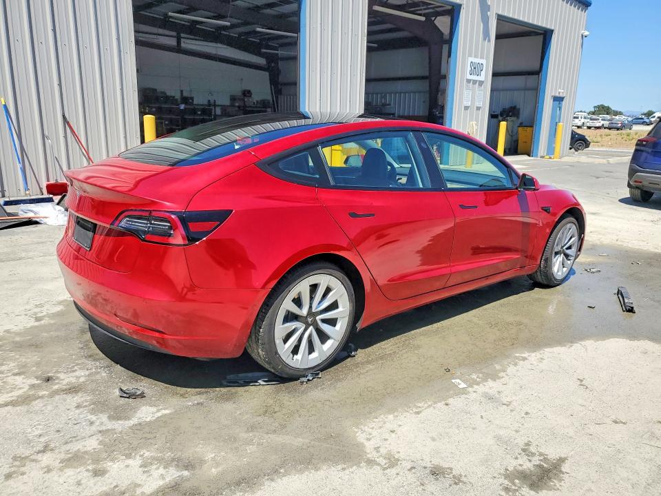 2022 Tesla Model 3 VIN 5YJ3E1EA3NF186793 COPART salvage auction — MECHANICAL, CA - CERTIFICATE OF TITLE, sold $6,600 on 2026-07-08 (photo 3)
