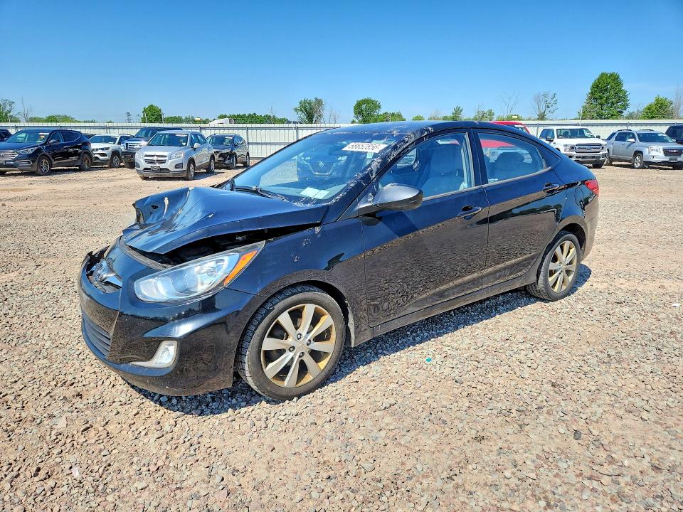 2013 Hyundai Accent VIN KMHCU4AE4DU576476 COPART salvage auction — FRONT END, NY - MV-907A SALVAGE CERTIFICATE, sold $650 on 2026-07-06 (photo 1)