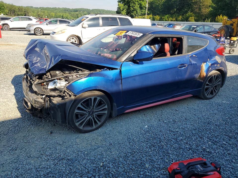 2016 Hyundai Veloster VIN KMHTC6AE5GU282846 COPART salvage auction — FRONT END, Nc - Salvage Certificate Of Title, sold $175 on 2026-07-23 (photo 1)