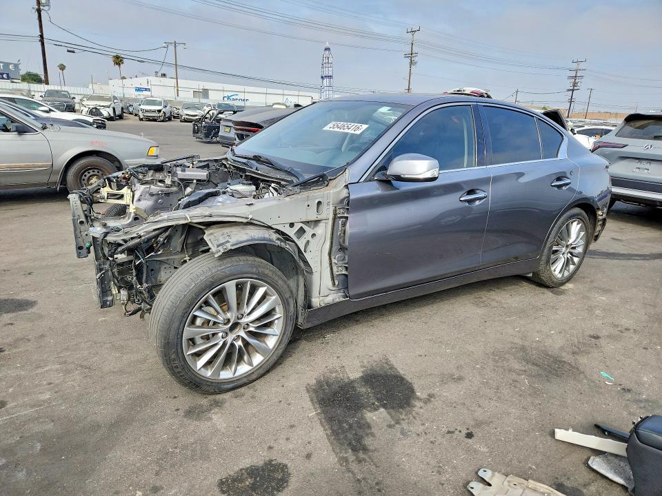 2020 Infiniti Q50 VIN JN1EV7AP2LM203869 COPART salvage auction — VANDALISM, Ca - Salvage Certificate, sold $250 on 2026-07-27 (photo 1)