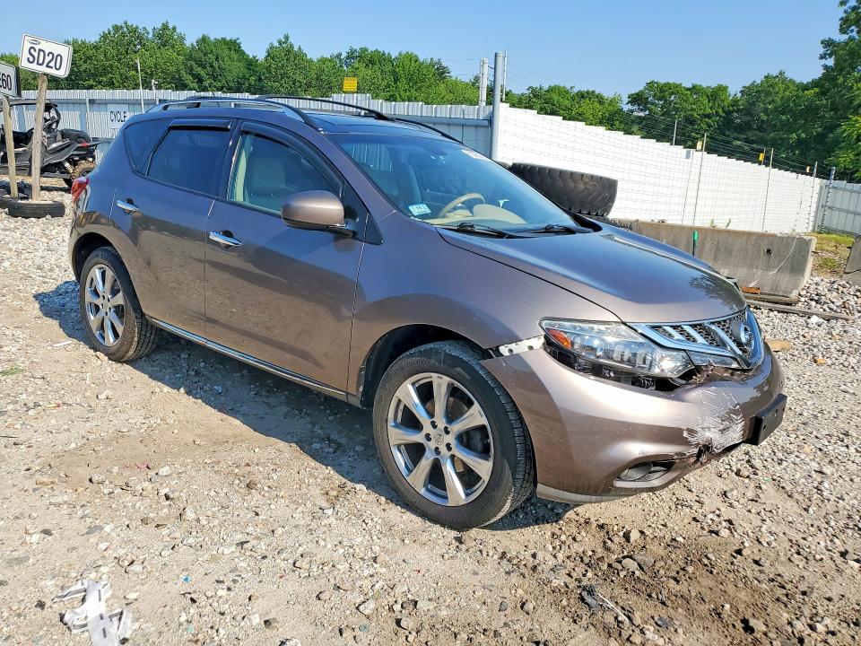 2012 Nissan Murano VIN JN8AZ1MW1CW219666 COPART salvage auction — FRONT END, MA - CERT OF TITLE-RECONSTRCTD COLL, sold $375 on 2026-07-22 (photo 4)