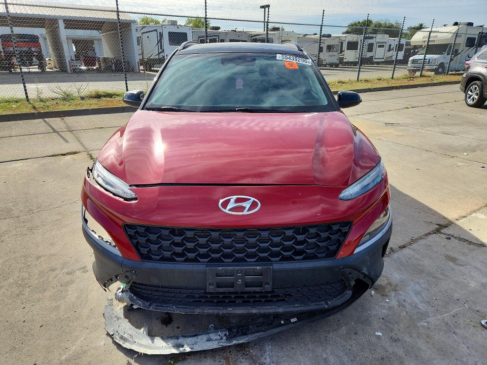 2022 Hyundai VIN KM8K62AB6NU838693 COPART salvage auction — FRONT END, Ca - Salvage Certificate, sold $2,650 on 2026-07-06 (photo 5)
